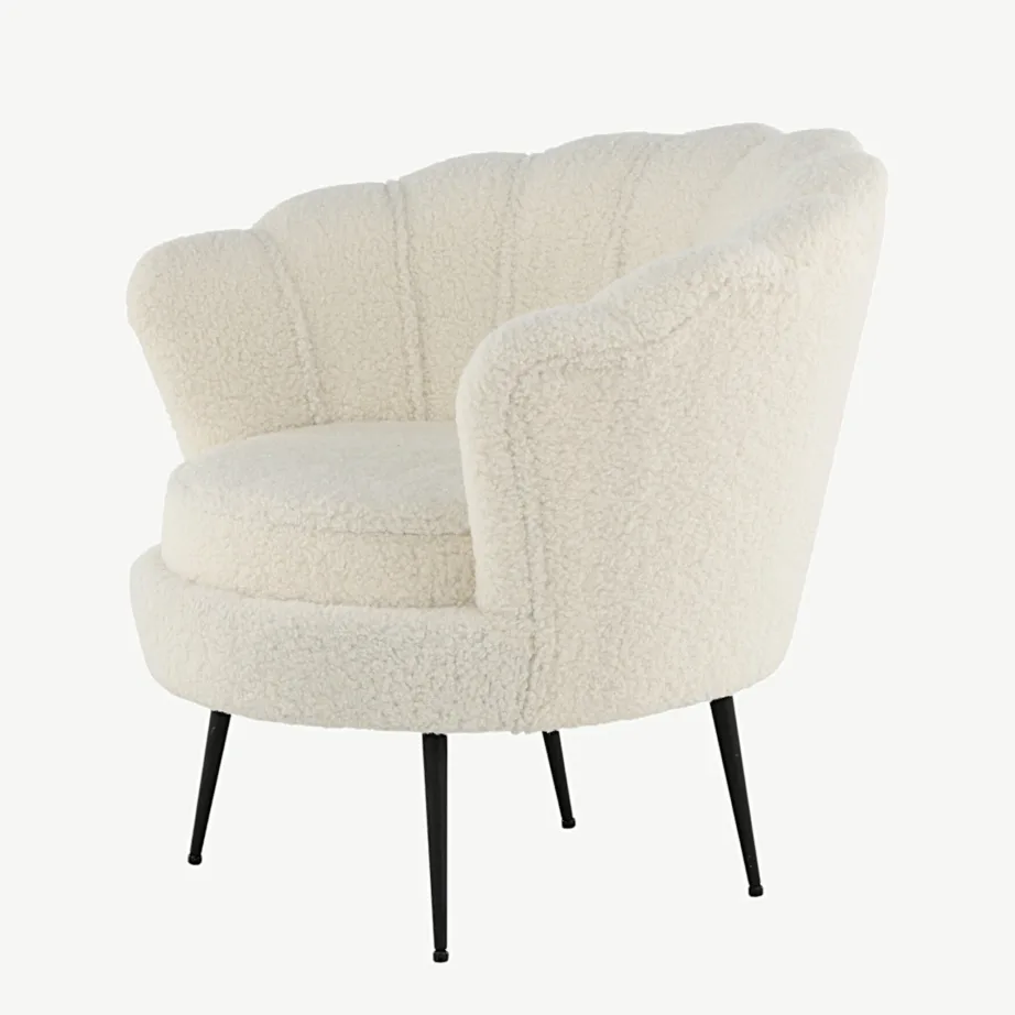 Valge bukleeriidest tugitool Calais mustade metalljalgadega, 15634-000 – 6