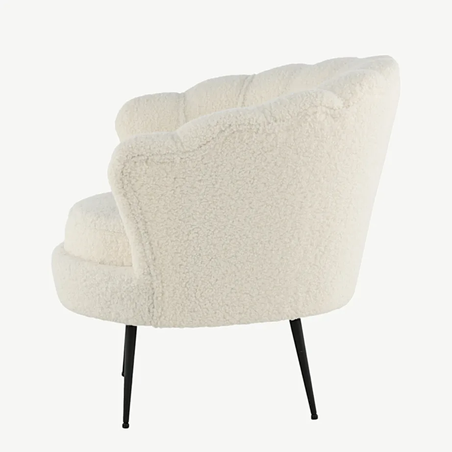 Valge bukleeriidest tugitool Calais mustade metalljalgadega, 15634-000 – 7