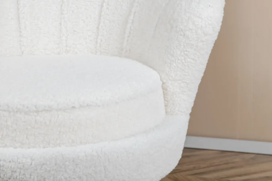 Valge bukleeriidest tugitool Calais mustade metalljalgadega, 15634-000 – 15