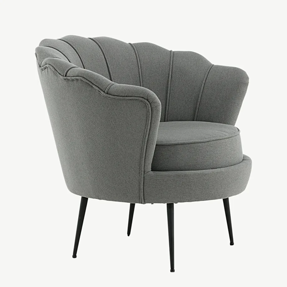 Calais hall polüesterkangast tugitool mustade terasjalgadega, 15634-665 – 3