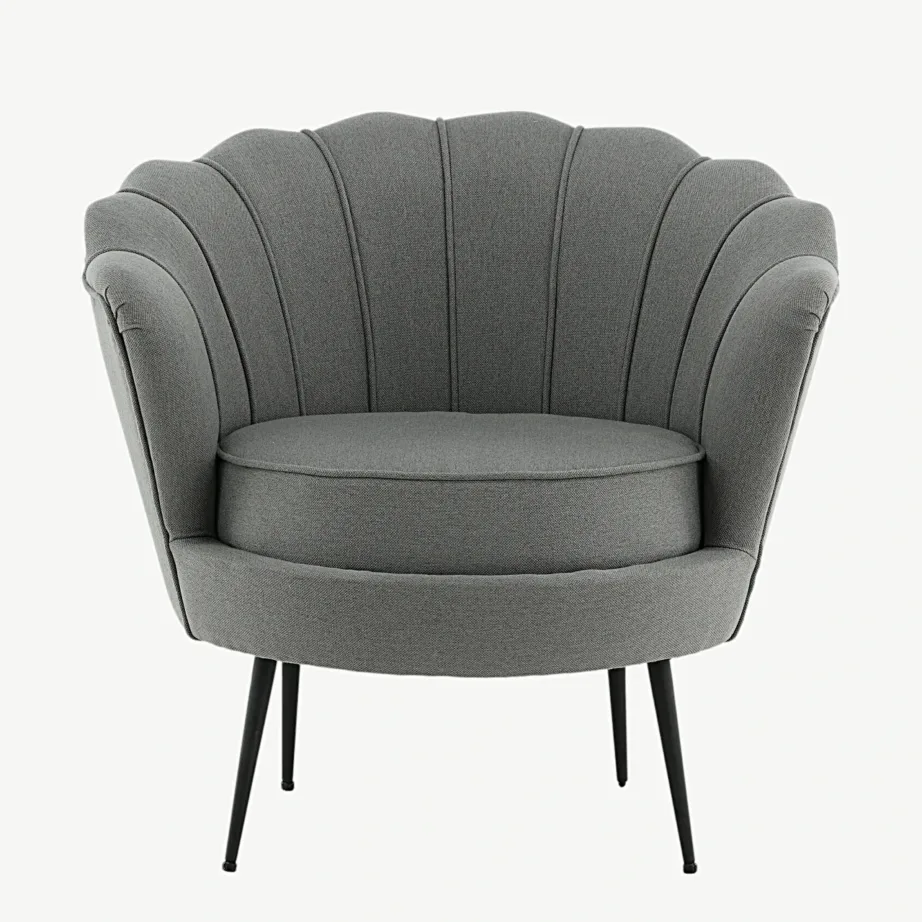 Calais hall polüesterkangast tugitool mustade terasjalgadega, 15634-665 – 4