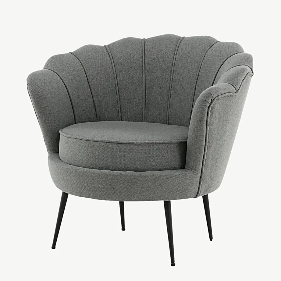 Calais hall polüesterkangast tugitool mustade terasjalgadega, 15634-665 – 5