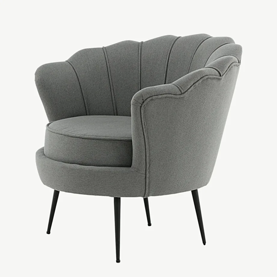 Calais hall polüesterkangast tugitool mustade terasjalgadega, 15634-665 – 6