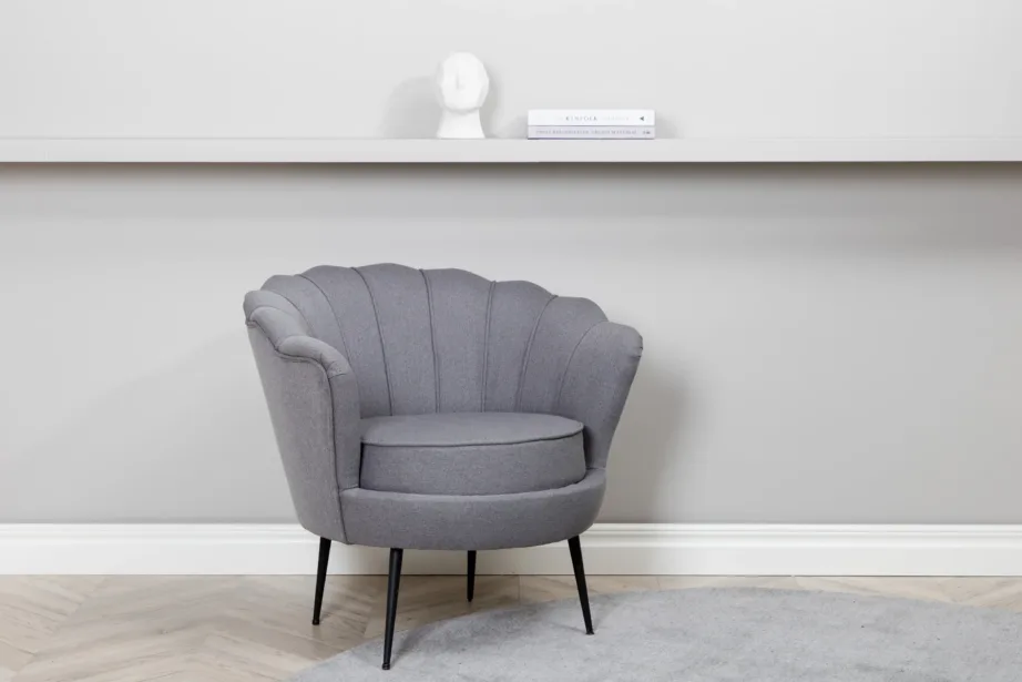 Calais hall polüesterkangast tugitool mustade terasjalgadega, 15634-665 – 8