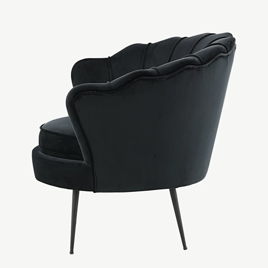 Mustast sametist tugitool Calais metalljalgadega, 15634-888 – 7