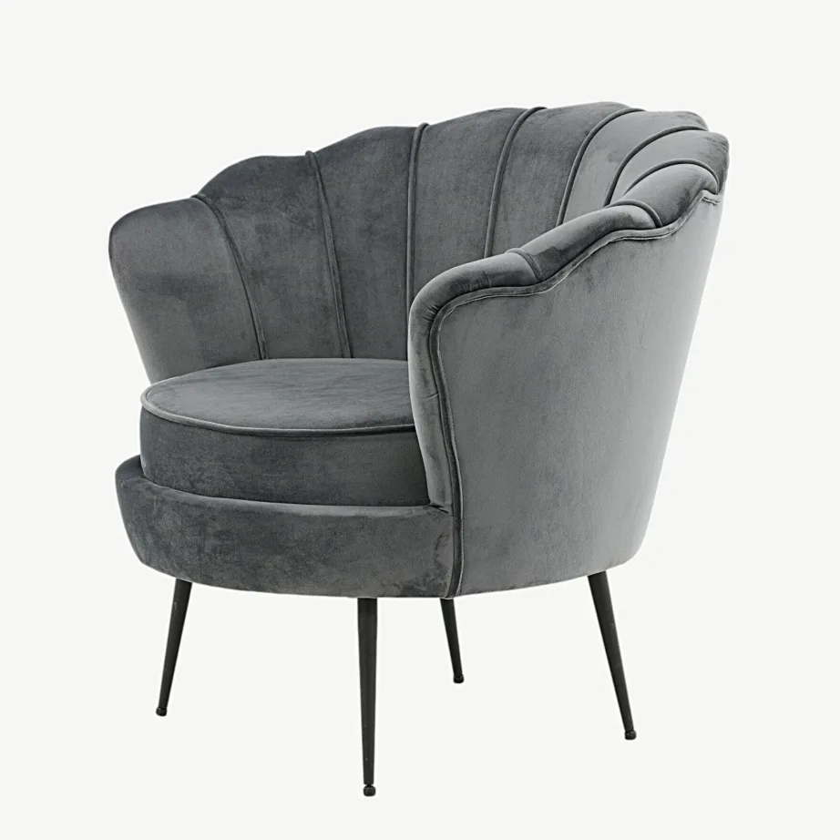 Tumehallist sametist Calais tugitool mustade terasjalgadega, 15634-955 – 6