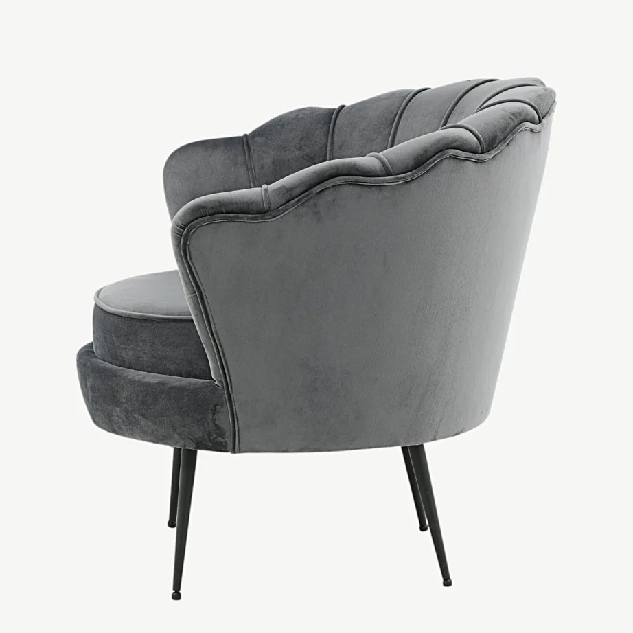 Tumehallist sametist Calais tugitool mustade terasjalgadega, 15634-955 – 7