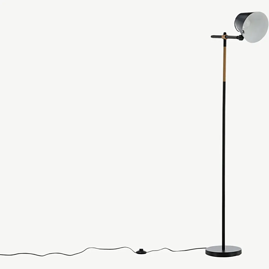 Reguleeritav must põrandalamp Skott puidudetailidega, 15649-338 – 4