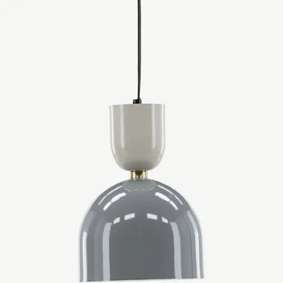 Tim ümar hall rippvalgusti, beeži detailiga (ø20 cm, teras) - 15651-339