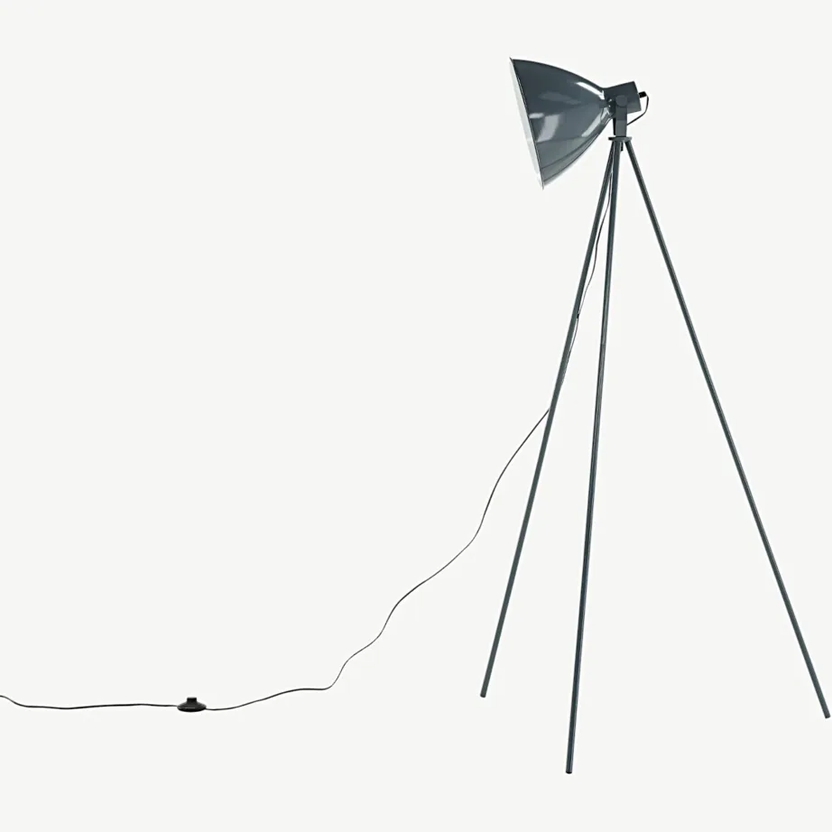 Tiv kolmjalgne tumehall põrandalamp mattvalge varjundiga, 15652-337 – 3