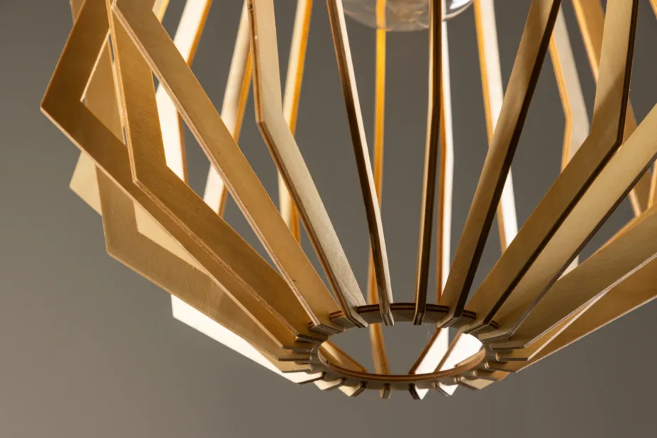 Spider puidust rippvalgusti põhjamaise disainiga, naturaalse puidu toonis, 15669-422 – 6