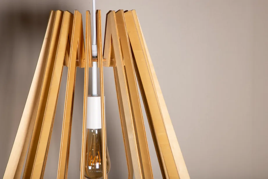 Spider puidust rippvalgusti põhjamaise disainiga, naturaalse puidu toonis, 15669-422 – 9