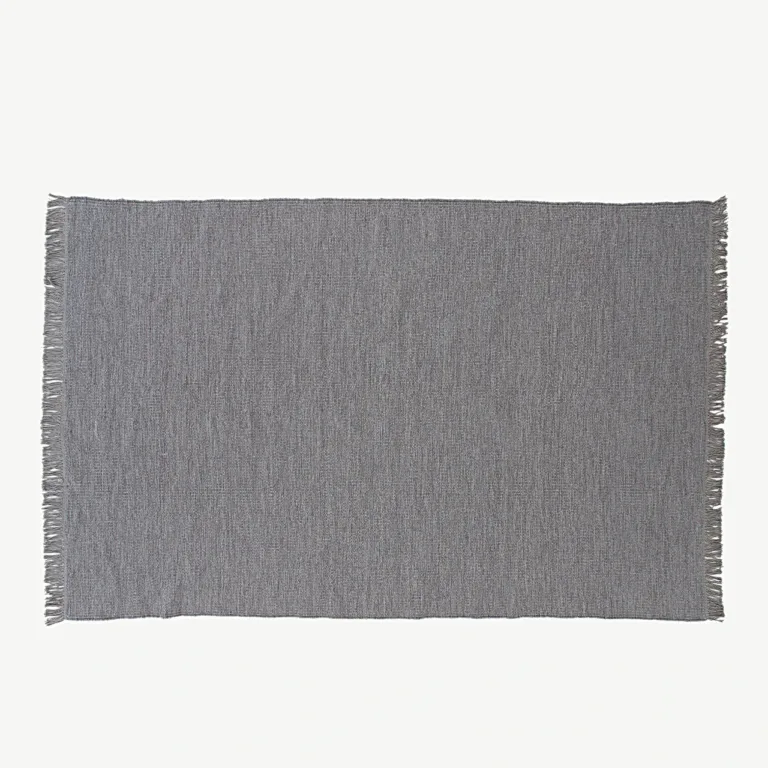 Käsitööna kootud hall villavaip Cyrus narmastega, 300 × 200 cm - 15671-105