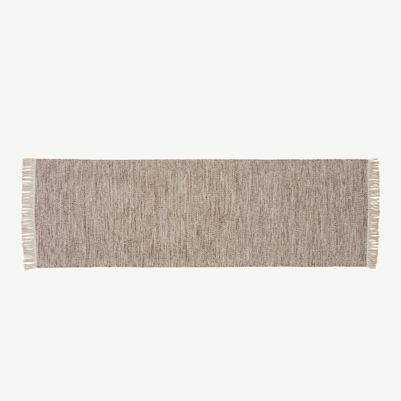 Beež käsitsi kootud villavaip Cyrus, narmastega, 80 × 250 cm - 15673-100