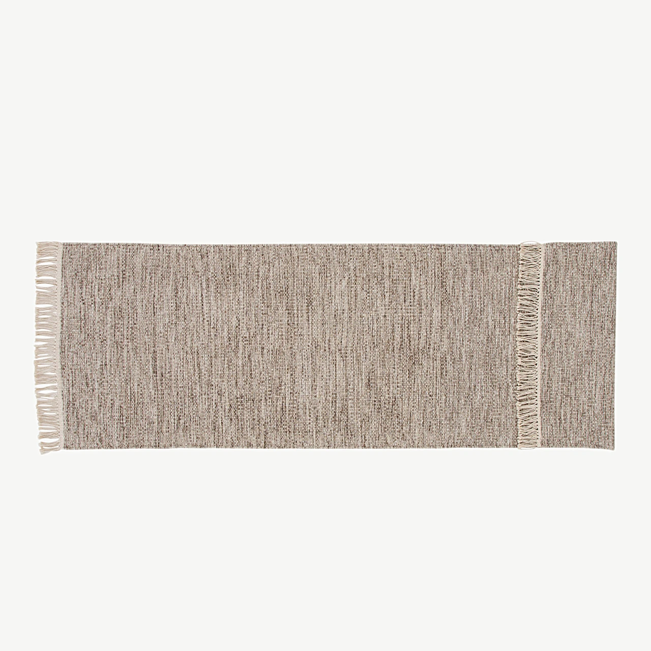 Beež käsitsi kootud villavaip Cyrus, narmastega, 80 × 250 cm - 15673-100