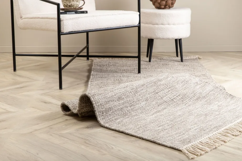 Beež käsitsi kootud villavaip Cyrus, narmastega, 80 × 250 cm, 15673-100 – 6