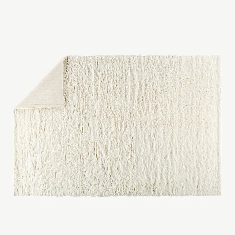 Valge kõrge karvaga villavaip Leiko, 200 × 300 cm - 15674-110