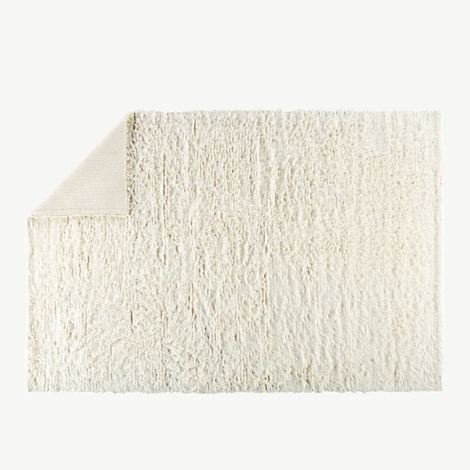 Valge kõrge karvaga villavaip Leiko, 200 × 300 cm, 15674-110