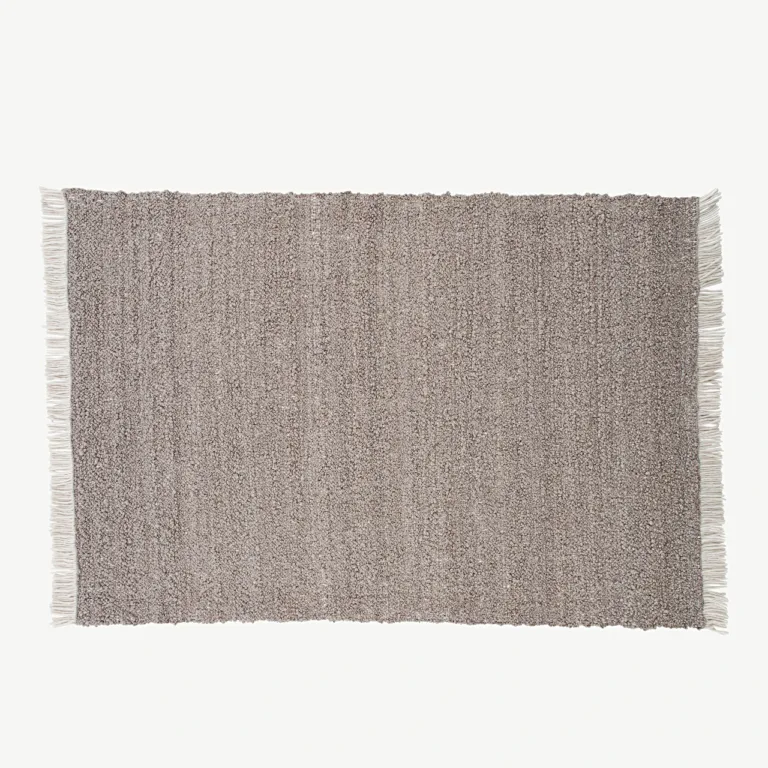 Käsitööna valmistatud pruun villavaip Betina narmastega, 160×230 cm - 15680-170