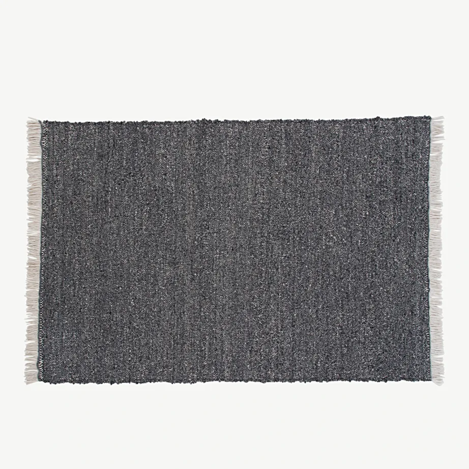 Käsitsi kootud hall villavaip Betina narmastega, 300 × 400 cm, 15681-505 – 2