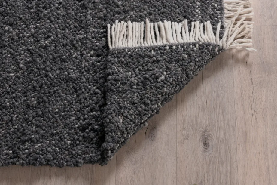 Käsitsi kootud hall villavaip Betina narmastega, 300 × 400 cm, 15681-505 – 8