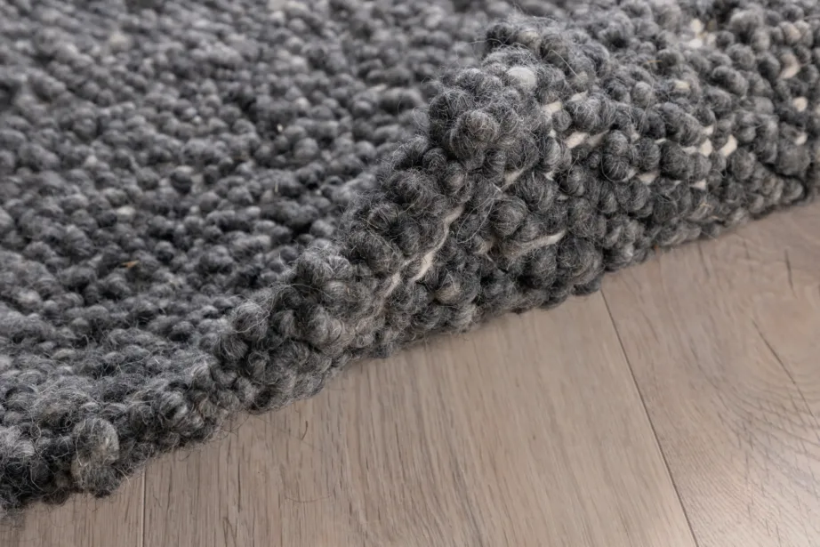 Käsitsi kootud hall villavaip Betina narmastega, 300 × 400 cm, 15681-505 – 9