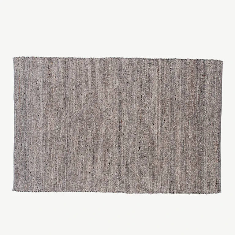 Käsitsi kootud hall villavaip Loump, beežide aktsentidega, 160 × 230 cm - 15684-195