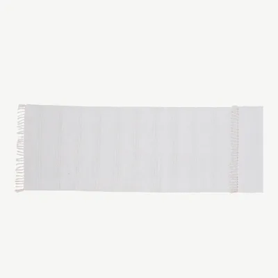 Murdvalge puuvilla-villavaip Nico palmikutega, 80 × 250 cm - 15694-420