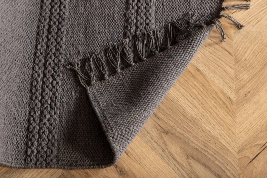 Hall käsitsi kootud puuvilla-villavaip Nico, 80 × 250 cm narmastega, 15694-555 – 7