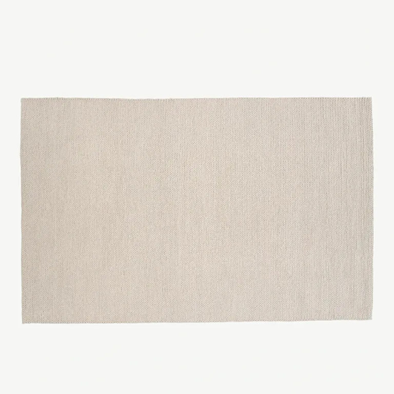 Käsitööna kootud valge villavaip Marta 250 × 350 cm - 15700-225