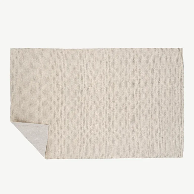 Käsitööna kootud valge villavaip Marta 250 × 350 cm - 15700-225