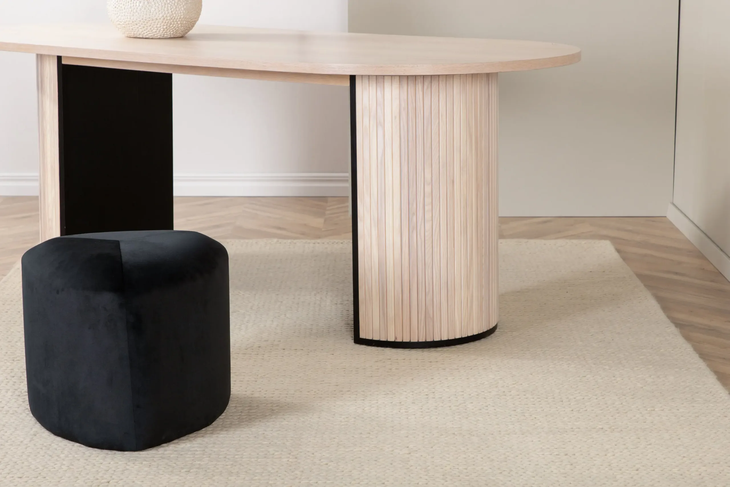Käsitööna kootud valge villavaip Marta 250 × 350 cm - 15700-225