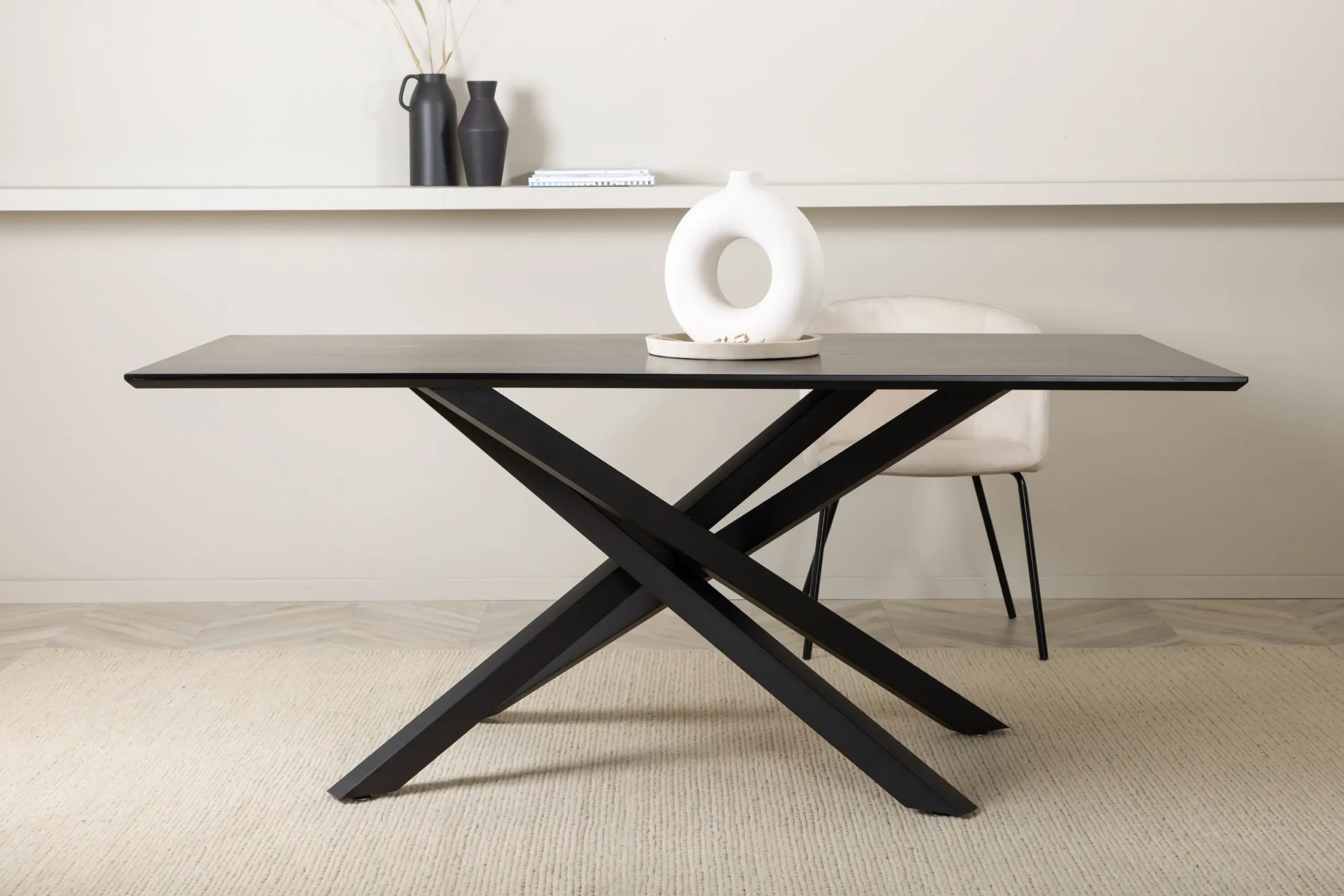 Käsitööna kootud valge villavaip Marta 250 × 350 cm - 15700-225