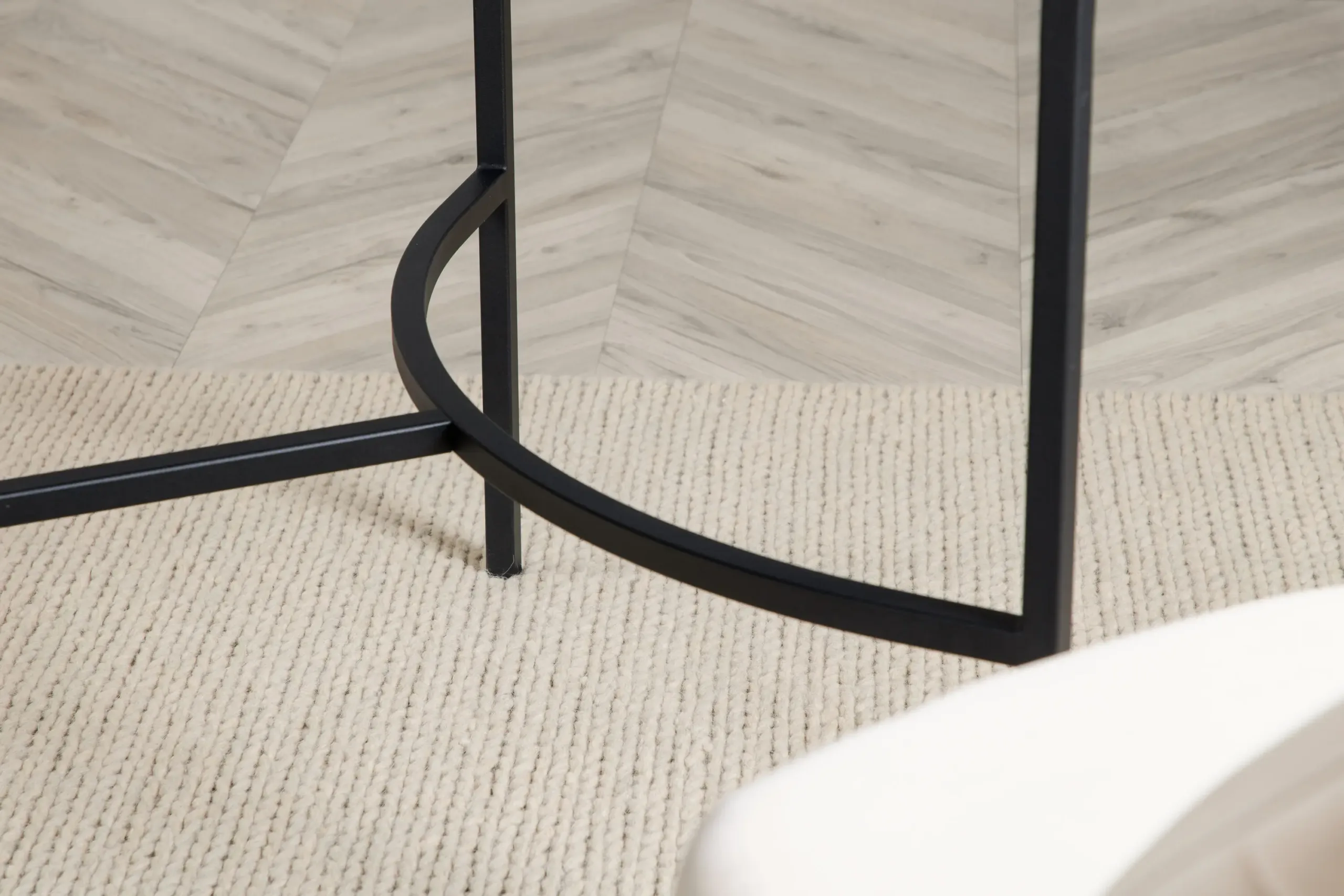 Käsitööna kootud valge villavaip Marta 250 × 350 cm - 15700-225