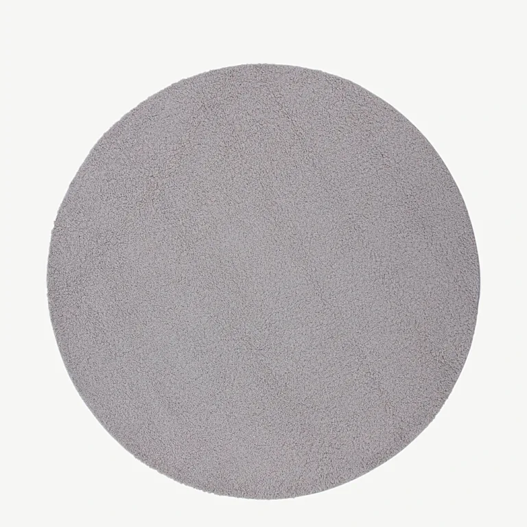 Ümmargune hall polüester vaip Teddy, Ø 200 cm - 15710-995