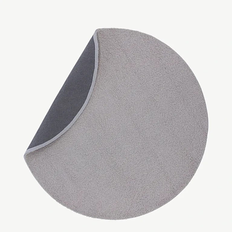 Ümmargune hall polüester vaip Teddy, Ø 200 cm - 15710-995