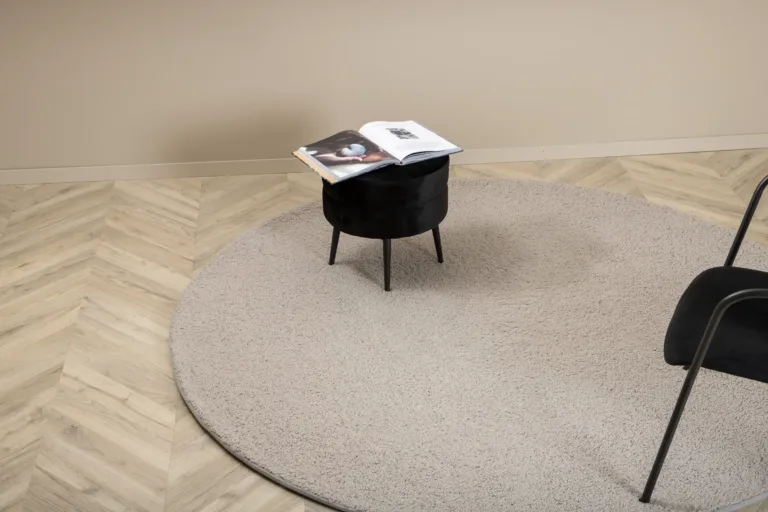 Ümmargune hall polüester vaip Teddy, Ø 200 cm - 15710-995