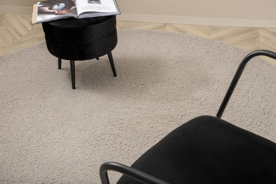 Ümmargune hall polüester vaip Teddy, Ø 200 cm, 15710-995 – 6