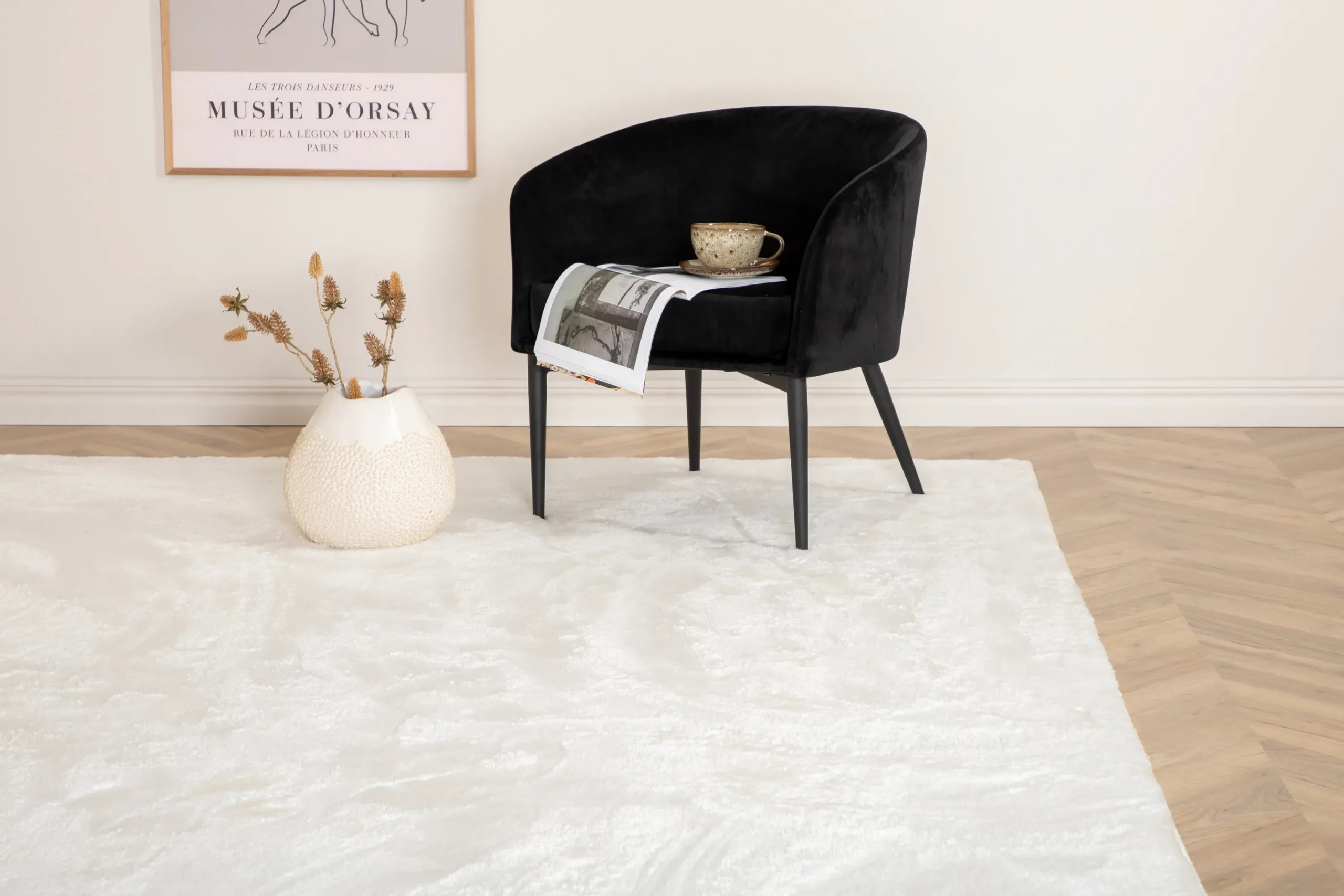 Pehmest valgest polüestrist vaip Blanca, 200 × 300 cm - 15711-530