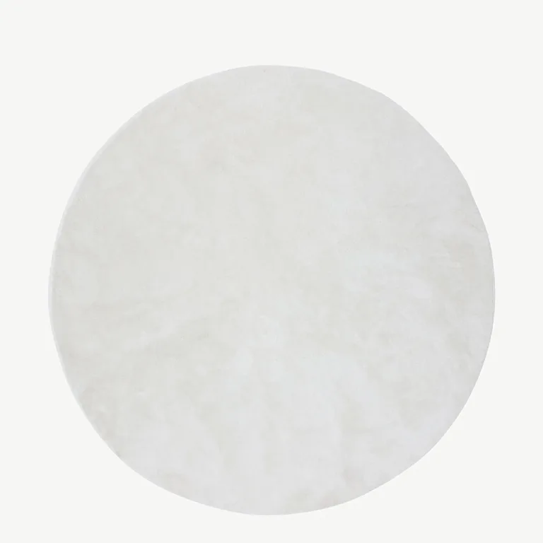 Ümmarguse valge polüestrist vaiba Blanca, ø 200 cm - 15713-530