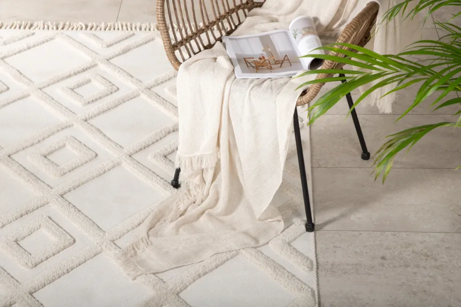 Valge mustriline polüestervaip Towa, 160 × 230 cm, 15716-530 – 3