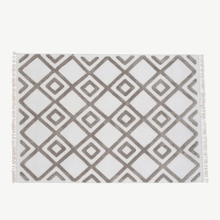 Pruun-valge geomeetrilise mustriga polüestrist vaip Towa, 160x230 cm - 15716-557