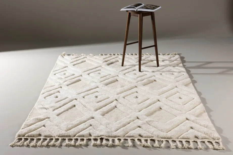 Struktuurse mustriga valge villavaip Dahlia 160 × 230 cm, 15719-557 – 3