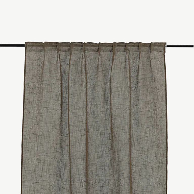 Pruun multi-band kinnitusega polüesterkardin Kaya, 140 × 240 cm, 2 tk komplektis - 15923-603