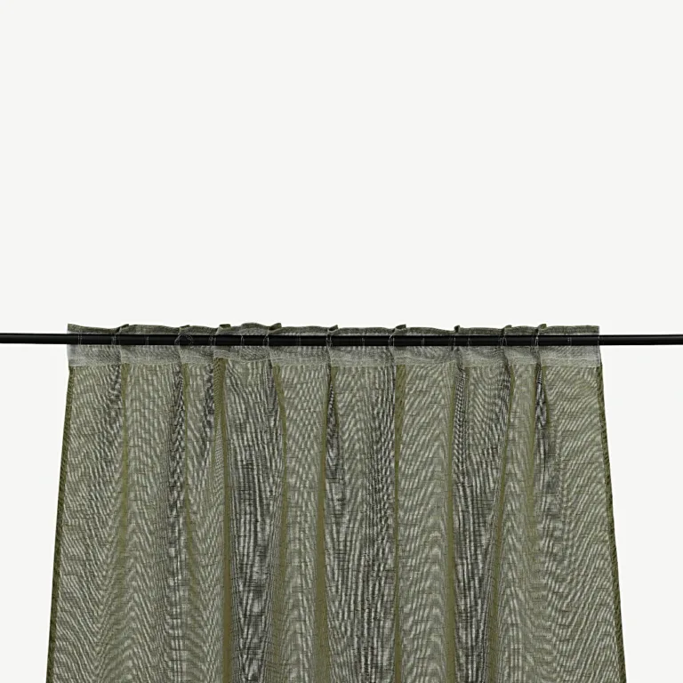 Sammalroheline õhuke polüesterkardin Kaya multiribaga, 140 × 240 cm - 15923-604