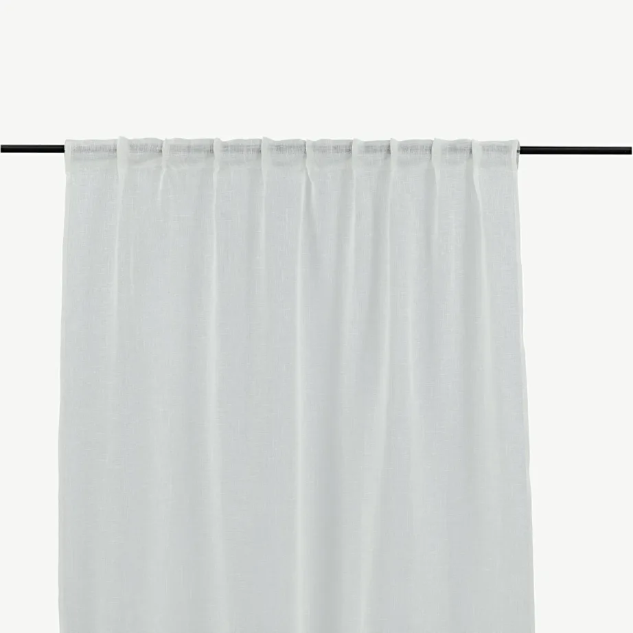Valge poolläbipaistev polüesterkardin Kaya, multiband (140 × 290 cm, 2 tk), 15924-601