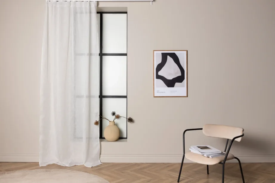 Valge poolläbipaistev polüesterkardin Kaya, multiband (140 × 290 cm, 2 tk), 15924-601 – 5