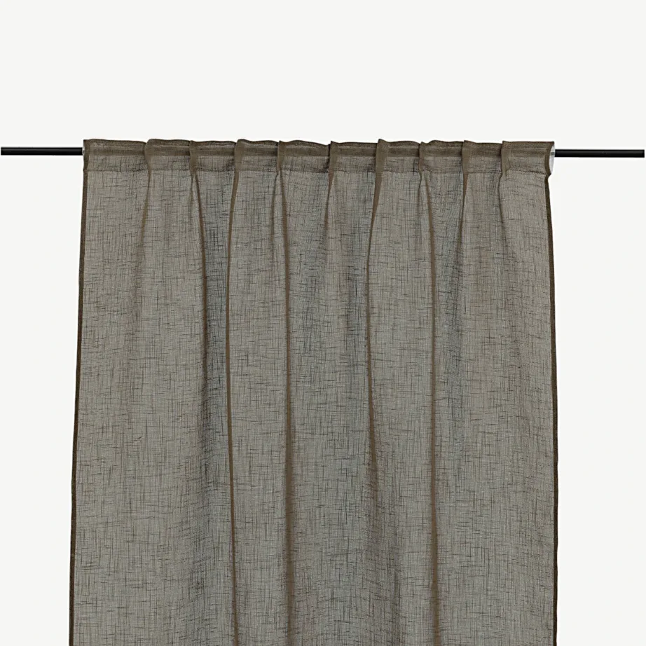 Mitme riputusvõimalusega pruunid polüesterkardinad Kaya (140×290 cm, 2 tk), 15924-603 – 3