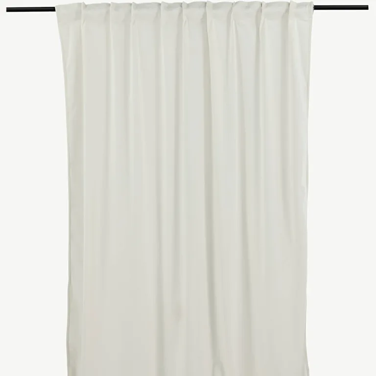 Valged läikivad polüesterkardinad Mary, 135 × 250 cm, 2 tk komplektis - 15925-701