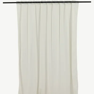 Valged läikivad polüesterkardinad Mary, 135 × 250 cm, 2 tk komplektis - 15925-701